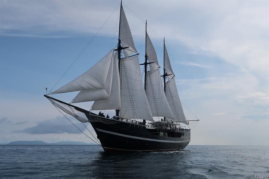 The Dewi Nusantara is a luxurious liveaboard taking diver through Indonesia.