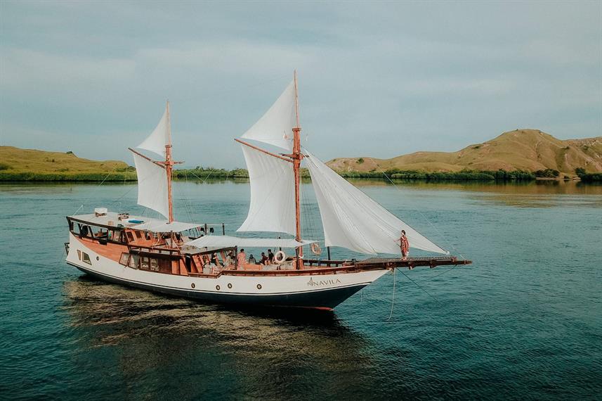 The Navila phinisi adventure cruise in Komodo Island, Indonesia